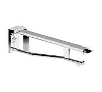 KEUCO PLAN Care Barre d'appui rabattable amovible 700 mm aluminium anodisé argent/noir