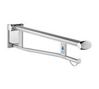 Keuco bras de WC Plan Care Keuco 850 mm, gauche, aluminium anodisé argent / blanc