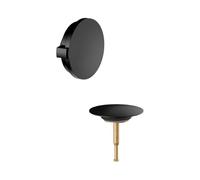 KEUCO Cache pour garniture d'écoulement et de trop-plein baignoire, 59930370070, Couleur: Noir Mat