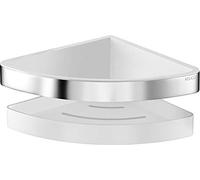 KEUCO Tablette de douche d'angle Collection Moll 12757010000, fixation cachée, chromé/blanc