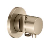 KEUCO IXMO Vanne d'inversion à encastrer 3 consommateurs, raccord de flexible, poignée Comfort et support de douche, avec arrêt, rosace ronde, 59549031201, Couleur: bronze brossé