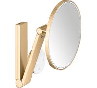 KEUCO iLook_move Miroir de soins de beauté, éclairé, rond, couleur de lumière réglable à plusieurs niveaux, panneau de commande en verre, 17612259002, Couleur: laiton / laiton brossé
