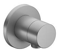 Keuco IXMO robinet 59548, inverseur 3 voies avec raccord de flexible encastré, rosace ronde, poignée Pure, sans arrêt, Coloris: finition aluminium - 59548170101