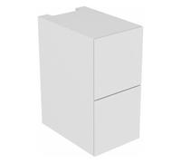KEUCO EDITION 11 Armoire basse, 2 tiroirs à casseroles, 350x700x535mm, 31314180000, Corps/Avant: Verre Cachemire Laque Cachemire Soie Mat / Cachemire Verre