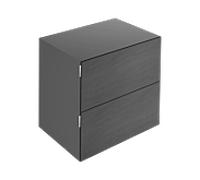 Keuco Edition 11 Art Buffet 32542820800 80x70x49cm, 2 tiroirs frontaux, finition satinée, Céramique , fumé, basalte
