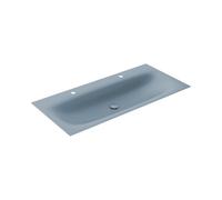 KEUCO EDITION 11 ART double lavabo encastré en acier émaillé, 1206x4x493mm, avec 2x1 trou pour robinetterie, 32590531202, Couleur: Satin bleu