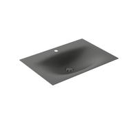 KEUCO EDITION 11 ART lavabo à encastrer en acier émaillé, 806x4x493mm, avec 1 trou de robinetterie, 32590540801, Couleur: fumer