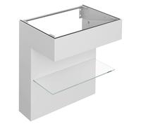 KEUCO EDITION 11 ART Meuble sous-lavabo avec tablette, 800x870x490mm, avec éclairage LED, 32510510801, Corps/Avant: Laque blanche satinée / Laque blanche satinée