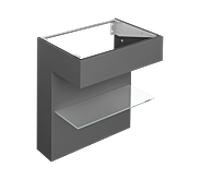 KEUCO EDITION 11 ART Meuble sous-lavabo avec tablette, 800x870x490mm, 32510540800, Corps/Avant: Fumée Laque satinée / Fumée Laque satinée