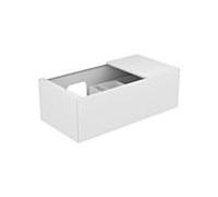 KEUCO EDITION 11 meuble sous-lavabo, 1 tiroir frontal, position du lavabo à gauche, avec éclairage intérieur LED, 1050x350x535mm, 31153280100, Corps/Avant: Laque Cashmere satinée / Verre Cashmere sati