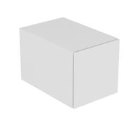 KEUCO EDITION 11 Buffet, 1 tiroir frontal, avec éclairage intérieur LED, 350x350x535mm, 31320270100, Corps/Avant: Laque blanche satinée / verre blanc satiné