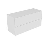 KEUCO EDITION 11 Buffet, 2 tiroirs frontaux, avec éclairage intérieur LED, 1400x700x535 mm, 31327380100, Corps/Avant: Vernis structuré blanc / Vernis texturé blanc