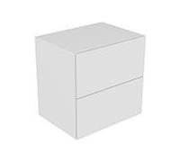 Keuco Edition 11 Meuble de rangement 31323, 2 sorties frontales, 700 x 700 x 535 mm, Corps/Avant: Noir Laque mate soyeuse / Verre noir - 31323570000
