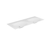 KEUCO EDITION 11 Double lavabo encastré en Varicor, 1400x17x535mm, 2 x 1 trou pour robinet, blanc, 31263701402