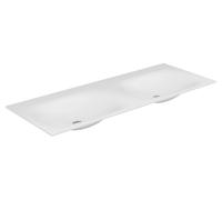 KEUCO EDITION 11 Double lavabo encastré en Varicor, 2100x17x535mm, sans trou pour robinet, blanc, 31280702100