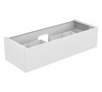 KEUCO EDITION 11 meuble sous-lavabo, 1 tiroir frontal, avec éclairage intérieur LED, 1400x350x535mm, 31361210100, Corps/Avant: Blanc laqué brillant / Blanc laqué brillant