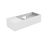 KEUCO EDITION 11 meuble sous-lavabo, 1 tiroir frontal, position du lavabo à droite, avec éclairage intérieur LED, 1400x350x535mm, 31164370100, Corps/Avant: Vernis texturé à la truffe / Vernis texturé