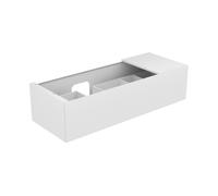Keuco Edition 11 Meuble sous-lavabo 31163, 1 tiroir Ã casseroles, avec Ã©clairage intÃ©rieur LED, 1400 x 350 x 535 mm, Corps/Avant: Verre Cachemire Laque Cachemire Soie Mat / Cachemire Verre - 31163180100