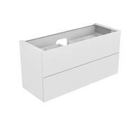 KEUCO EDITION 11 meuble sous-lavabo, 2 tiroirs frontaux, avec éclairage intérieur LED, 1400x700x535mm, 31362370100, Corps/Avant: Vernis texturé à la truffe / Vernis texturé à la truffe