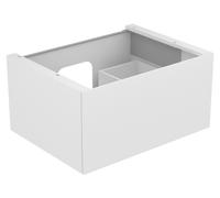 KEUCO EDITION 11 Meuble sous-lavabo pour lavabos à encastrer, 1 tiroir frontal, 700x350x535mm, 31241210000, Corps/Avant: Blanc laqué brillant / Blanc laqué brillant