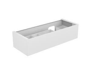 KEUCO EDITION 11 Meuble sous-lavabo pour lavabos encastrables, 1 tiroir frontal, position du lavabo à droite, 1400x350x535mm, 31266180000, Corps/Avant: Verre Cachemire Laque Cachemire Soie Mat / Cache