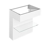 Keuco Edition 11 Meuble sous vasque ART 32510510801 80x87x49cm, avec étagère, éclairage intérieur, finition satinée, blanc