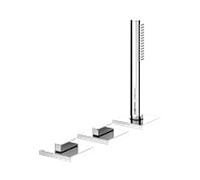 Keuco Edition 11 Mitigeur bain 3 trous 51130130500 chrome noir brossé, monté sur jante
