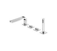 Keuco Edition 11 Mitigeur de bain 4 trous 51130130200 sur jante, saillie 220 mm, chrome noir brossé