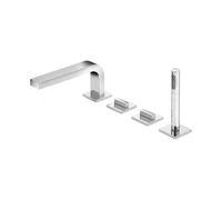 KEUCO EDITION 11 Mitigeur de bain à 4 trous bord de baignoire, saillie 220 mm, 51130030200, Couleur: Bronze brossé