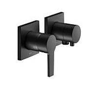 KEUCO EDITION 11 Set mitigeur monocommande encastré pour 2 consommateurs avec raccord de flexible, 51151371122, Couleur: Noir Mat