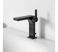 KEUCO Mitigeur monocommande de lavabo EDITION 11 150, garniture de vidage, Noir Mat 51102370000