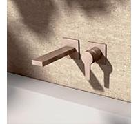 KEUCO EDITION 11 Mitigeur monocommandé pour lavabo, montage encastré, saillie 165mm, avec limiteur de température, 51116290201, Couleur: rouge or brossÃ©