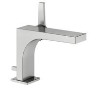 KEUCO EDITION 11 Mitigeur monocommandé pour lavabo 110, avec garniture d'écoulement, saillie 136mm, 51104210000, Couleur: Finition en acier inoxydable