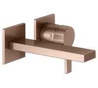 KEUCO Edition 11 mitigeur de lavabo 51116290201 à encastrer, 2 trous, saillie 16,5 cm, or rouge brossé