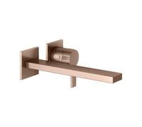 KEUCO EDITION 11 Mitigeur monocommandé pour lavabo, montage encastré, saillie 243mm, avec limiteur de température, 51116290202, Couleur: rouge or brossÃ©