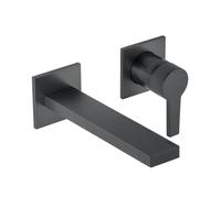 KEUCO EDITION 11 Mitigeur monocommandé pour lavabo, montage encastré, saillie 197mm, avec limiteur de température, 51116130200, Couleur: Chrome noir brossé