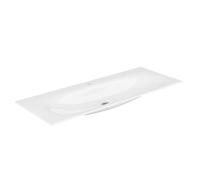 Keuco Edition 11 - Vasque à encastrer par le dessus pour meuble 1405x538mm avec 1 trou de robinetterie avec trop-plein couvert blanc avec CleanPlus