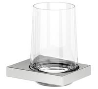 KEUCO EDITION 11 porte-verre, verre en cristal véritable, 11150219000, Couleur: acier inoxydable
