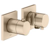 KEUCO EDITION 11 Set de robinetterie thermostatique encastrée pour 3 consommateurs avec raccord de flexible et support de douche, 51153031232, Couleur: bronze brossé