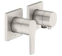 KEUCO EDITION 11 Set mitigeur monocommande encastré pour 2 consommateurs avec raccord de flexible, 51151051122, Couleur: nickel brossé