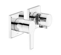 KEUCO EDITION 11 Set mitigeur monocommande encastré pour 2 consommateurs avec raccord de flexible et support de douche, 51151011222, Couleur: Chromé