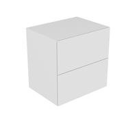 KEUCO EDITION 11 Sideboard, 2 tiroirs à casseroles, 700x700x535mm, 31323280000, Corps/Avant: Laque Cashmere satinée / Verre Cashmere satiné