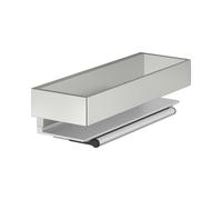 KEUCO EDITION 11 Tablette de douche avec raclette en verre, amovible, 11159060000, Couleur: acier inoxydable
