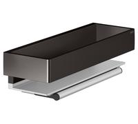 KEUCO EDITION 11 Tablette de douche avec raclette en verre, amovible, 11159350000, Couleur: noir titane brossé