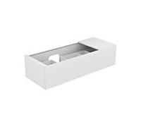 KEUCO EDITION 11 meuble sous-lavabo, 1 tiroir frontal, position du lavabo à gauche, avec éclairage intérieur LED, 1400x350x535mm, 31163180100, Corps/Avant: Verre Cachemire Laque Cachemire Soie Mat / C