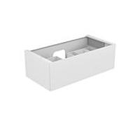 KEUCO EDITION 11 Meuble sous-lavabo pour lavabos à encastrer, 1 tiroir frontal, avec éclairage LED, 1050x350x535mm, 31251110100, Corps/Avant: Verre laqué anthracite mat soyeux/anthracite