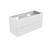 KEUCO EDITION 11 Meuble sous-lavabo pour double lavabo encastré, 2 tiroirs à casseroles, 1400x700x535mm, 31264890000, Corps/Avant: Placage chêne clair / Placage chêne clair