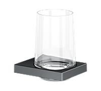 KEUCO Porte-verre EDITION 11 Verre en cristal véritable Chrome noir brossé 11150139000
