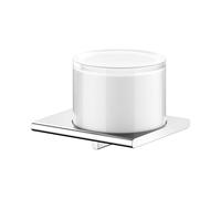 KEUCO Edition 400 Distributeur de Savon Liquide avec gobelet en Verre Mat, 150 ML, métal chromé, Made in Germany, Rechargeable, avec vis et Chevilles, Distributeur de Lotion pour percer