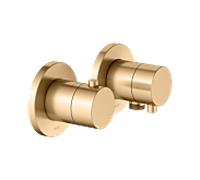KEUCO EDITION 400 Set de robinetterie thermostatique à encastrer 2 voies avec raccord de flexible, 51553251121, Couleur: Laiton brossé